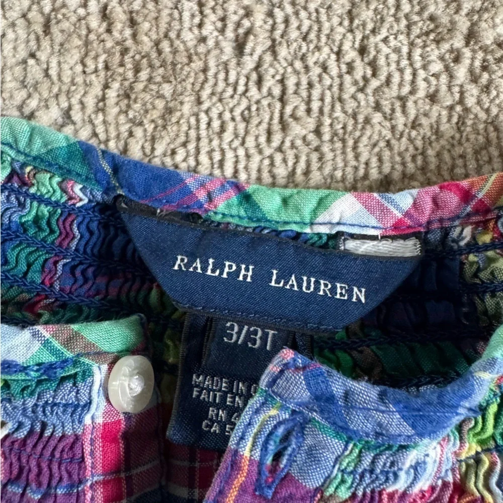 Ralph Lauren sweater cardigan button front cotton long sleeve plaid dress 3T